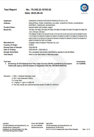 REACH TUVcertificate