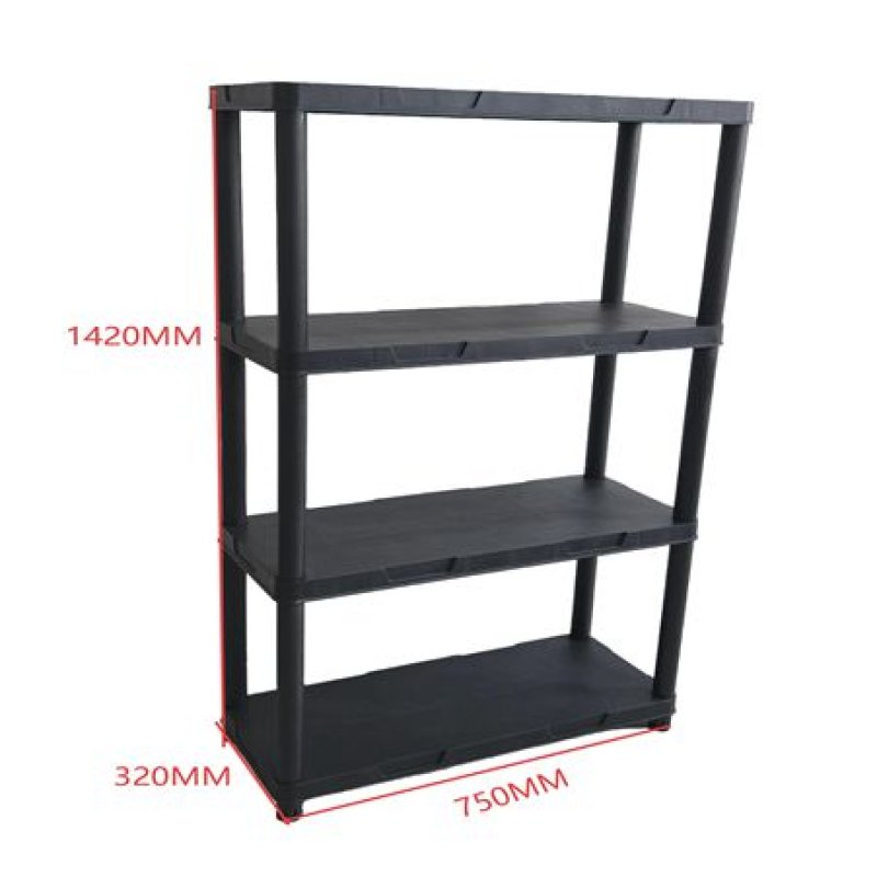 4 tier plastic storage shelf