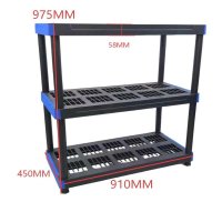 Heavy Duty 3 Tier Plastic Storage Shelf with Ventilated Shelves HR05-06A