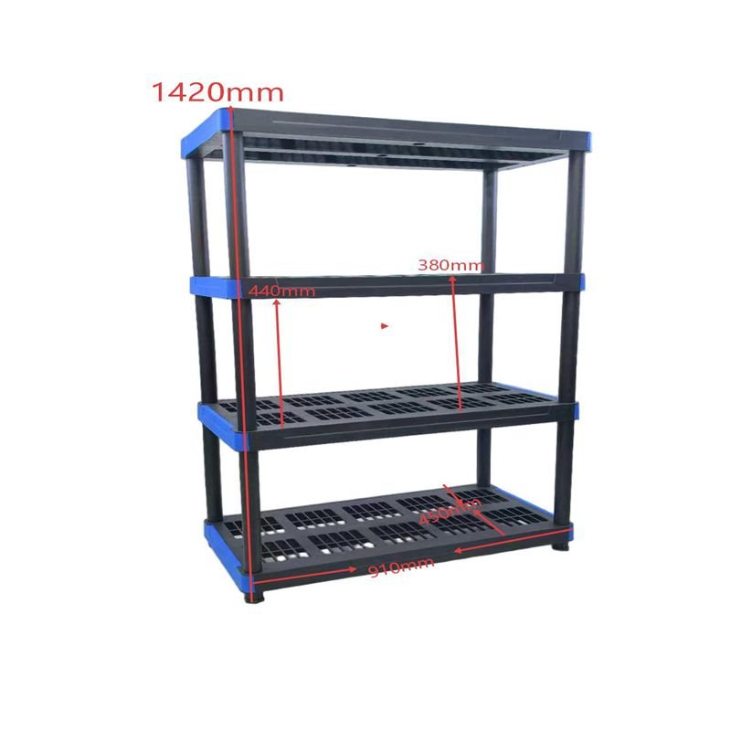 Heavy Duty 4 Tier Plastic Storage Shelf HR05-06B